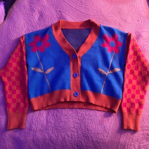 Cropped colorful sweater